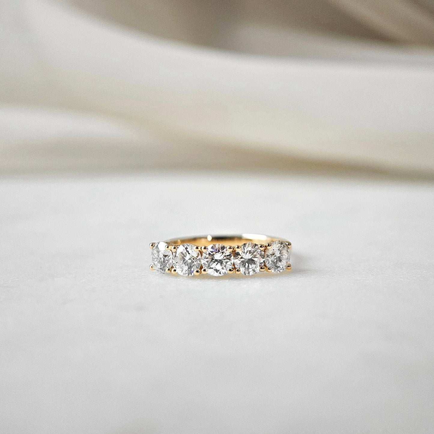 Curved- 0.25 CT Marquise Lab Grown Diamond Wedding Band