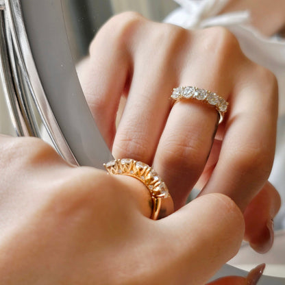 Curved- 0.25 CT Marquise Lab Grown Diamond Wedding Band