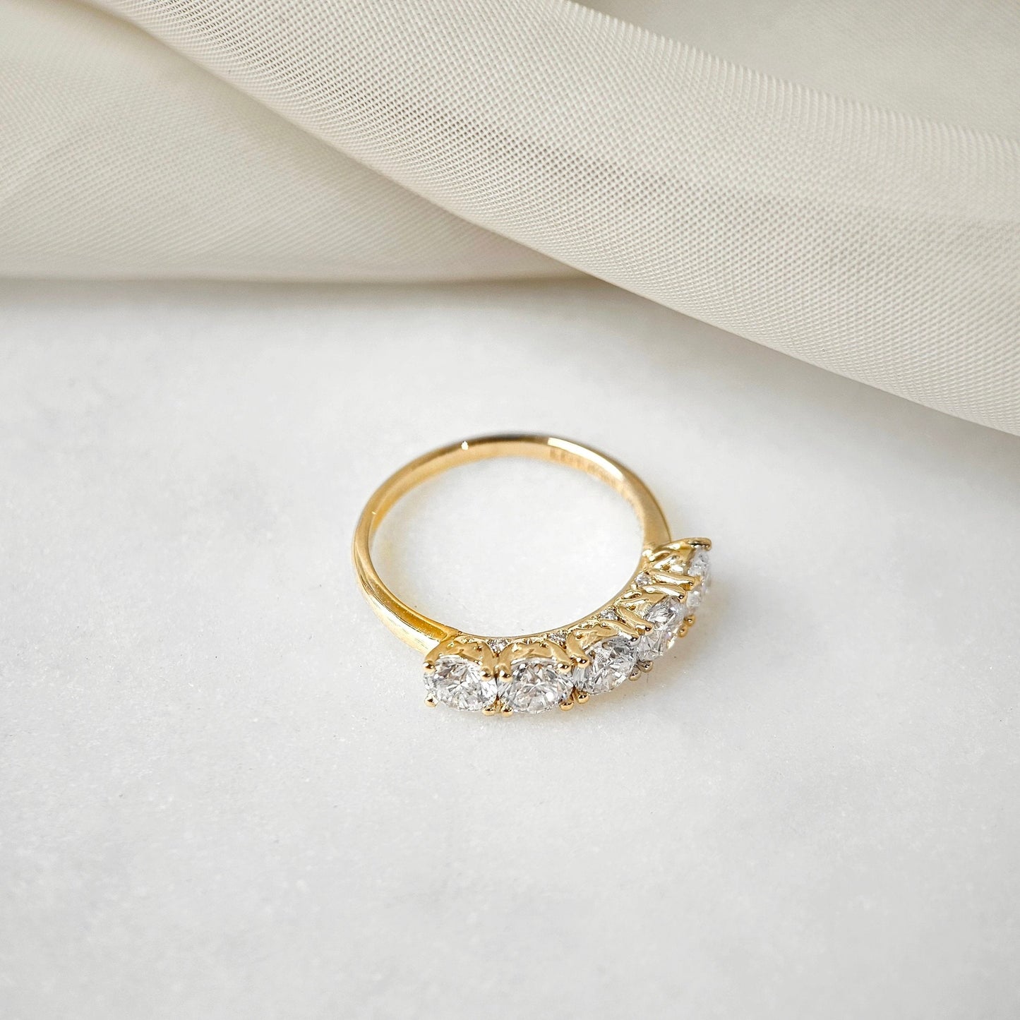 Curved- 0.25 CT Marquise Lab Grown Diamond Wedding Band