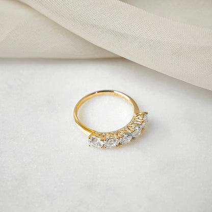 Curved- 0.25 CT Marquise Lab Grown Diamond Wedding Band