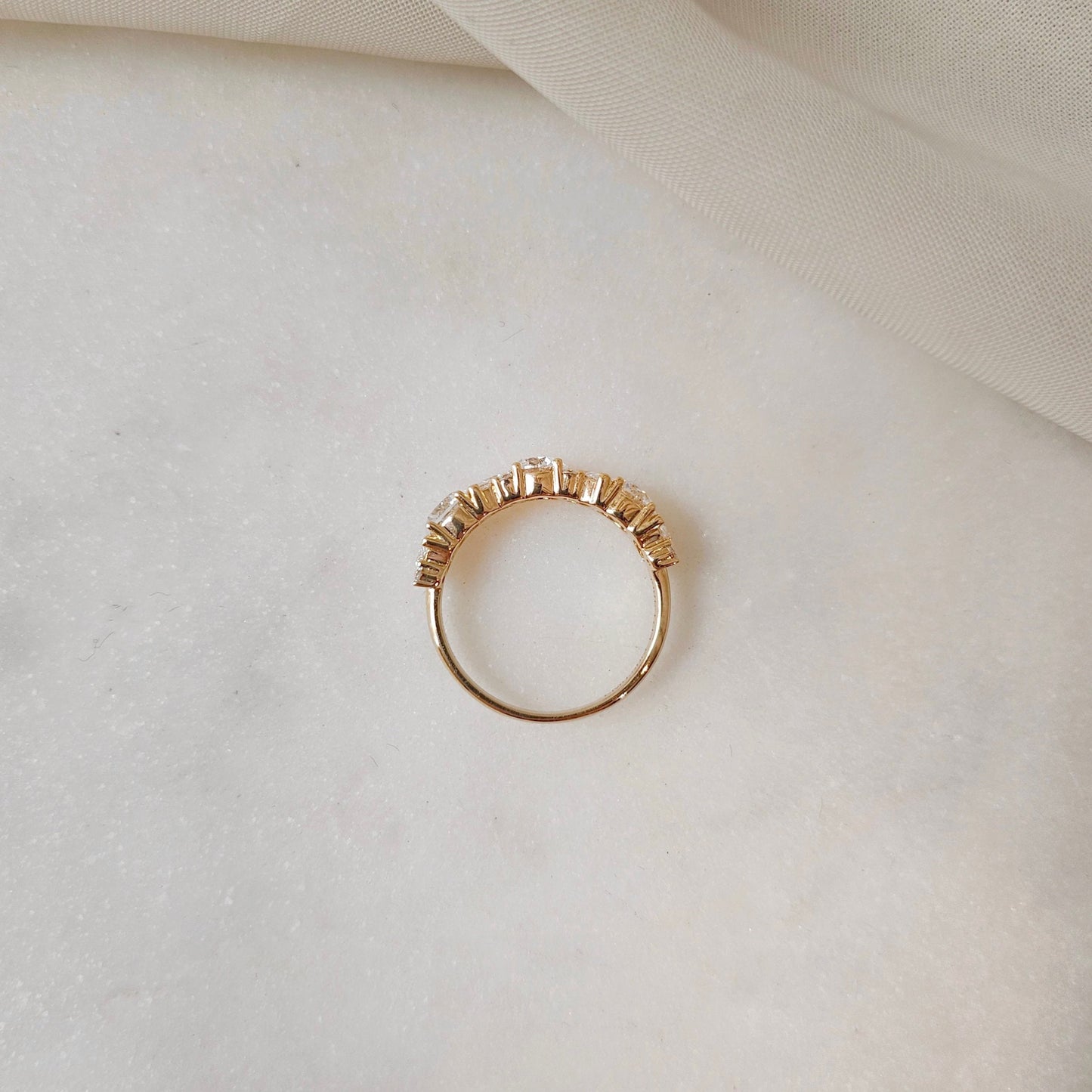 Curved- 0.25 CT Marquise Lab Grown Diamond Wedding Band