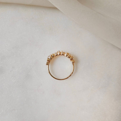 Curved- 0.25 CT Marquise Lab Grown Diamond Wedding Band