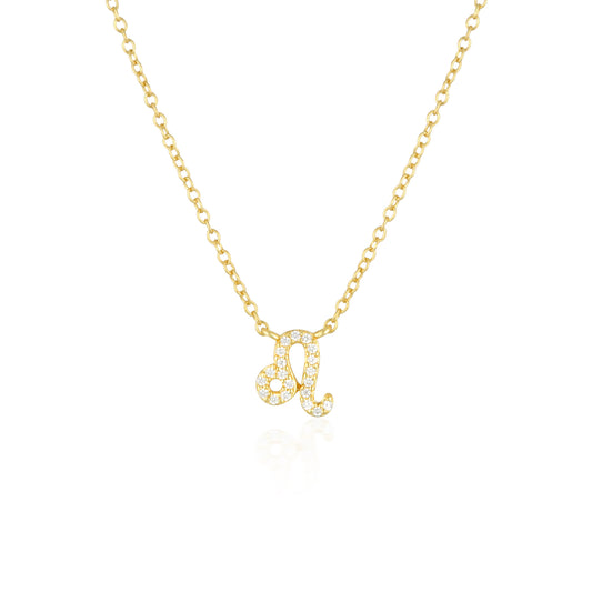 0.20 TCW Round Lab-Grown Diamond Leo Zodiac Pendant Necklace