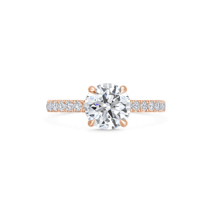 1.5 CT Round Cut Pave CVD F/VVS1 Diamond Engagement Ring 5