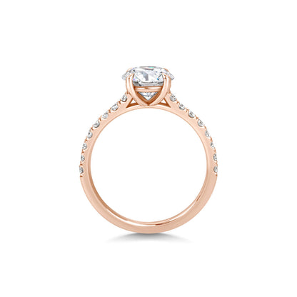 1.5 CT Round Cut Pave CVD F/VVS1 Diamond Engagement Ring 7