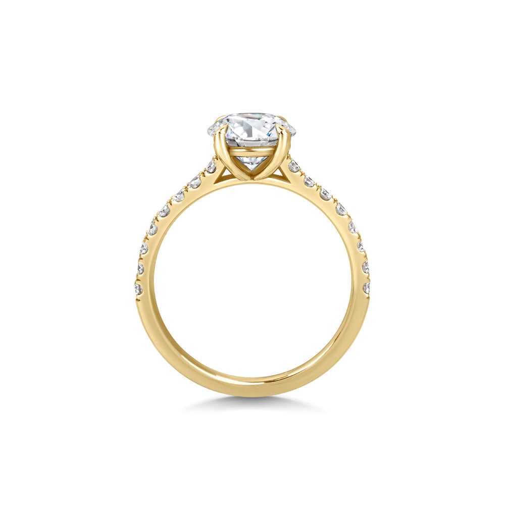1.5 CT Round Cut Pave CVD F/VVS1 Diamond Engagement Ring 10