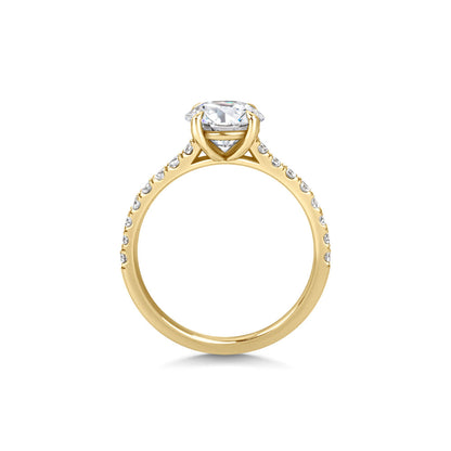 1.5 CT Round Cut Pave CVD F/VVS1 Diamond Engagement Ring 10
