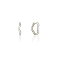 Load image into Gallery viewer, Sparkling 0.20 TCW Round Lab Grown Diamond Wave Hoop Earrings
