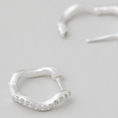 Load image into Gallery viewer, Sparkling 0.20 TCW Round Lab Grown Diamond Wave Hoop Earrings
