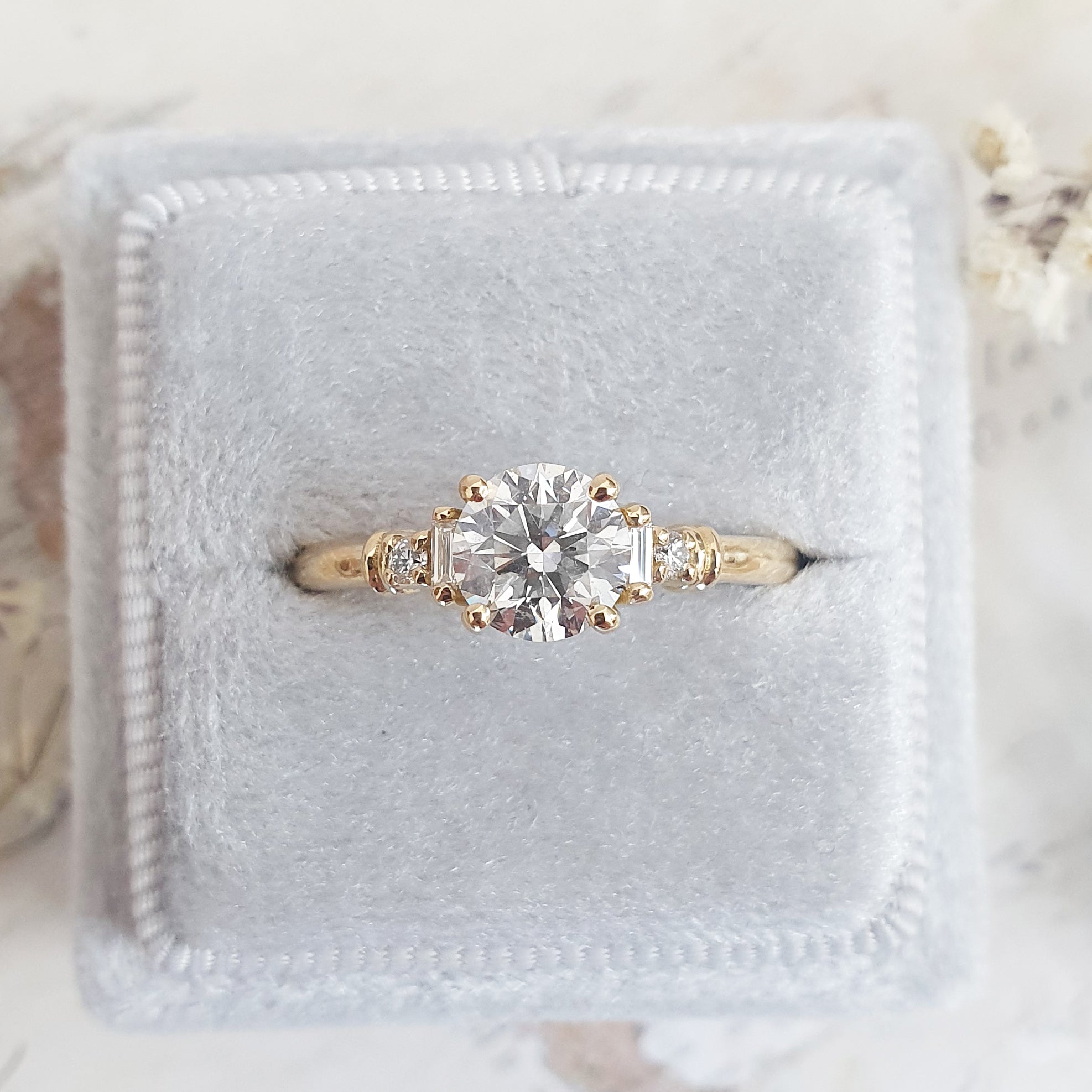 1 CT Round Lab-Grown Diamond Cluster Engagement Ring