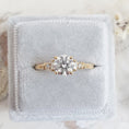 Load image into Gallery viewer, 1 CT Round Lab-Grown Diamond Cluster Engagement Ring
