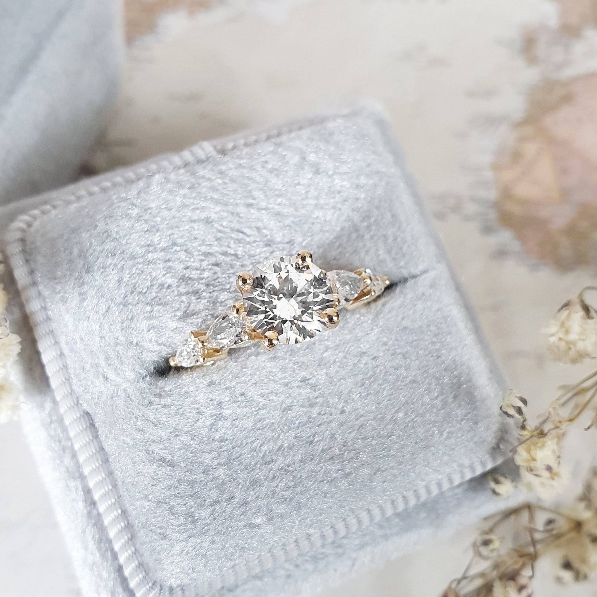 1 CT Round Lab-Grown Diamond Three Stone Engagement Ring 5