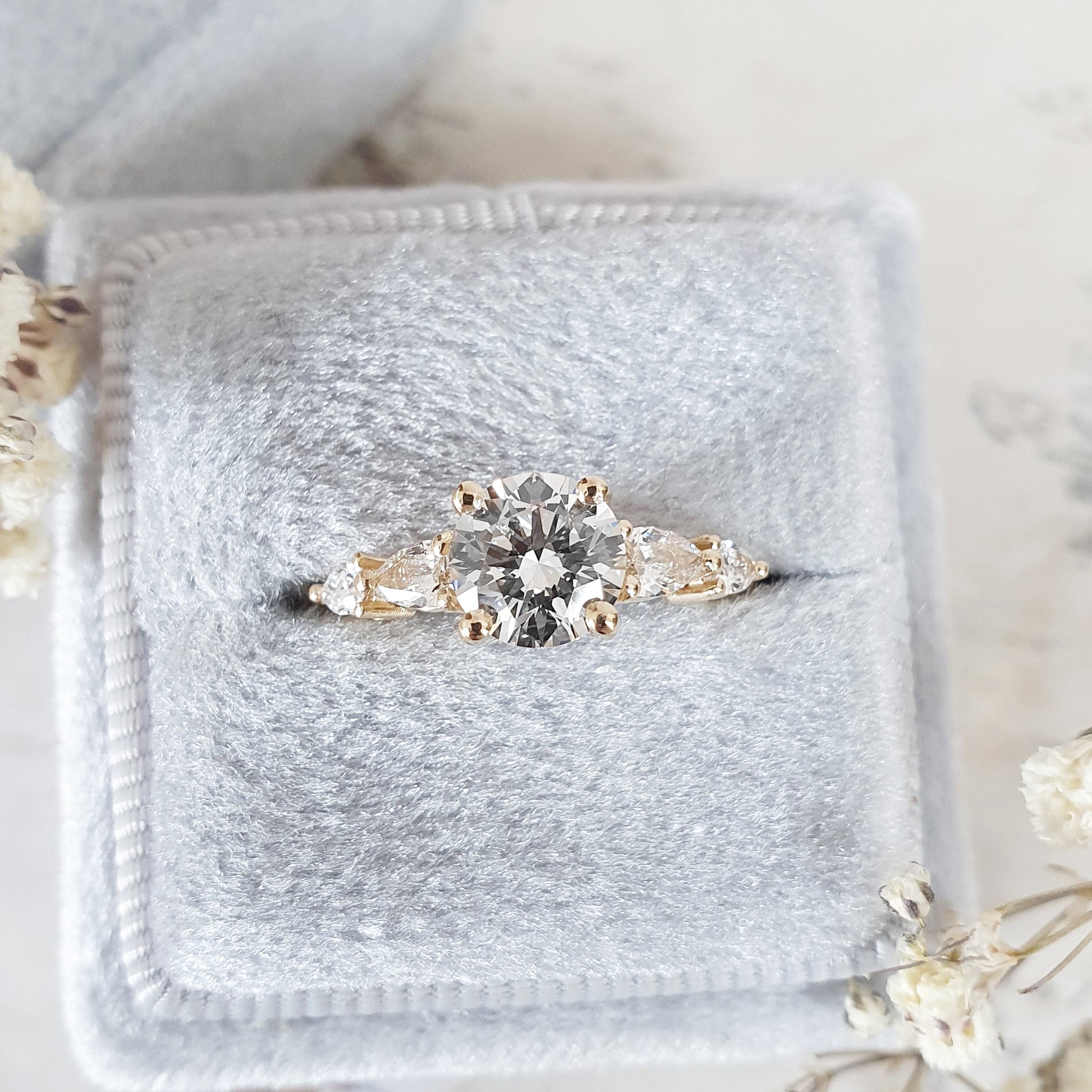 1 CT Round Lab-Grown Diamond Three Stone Engagement Ring 1