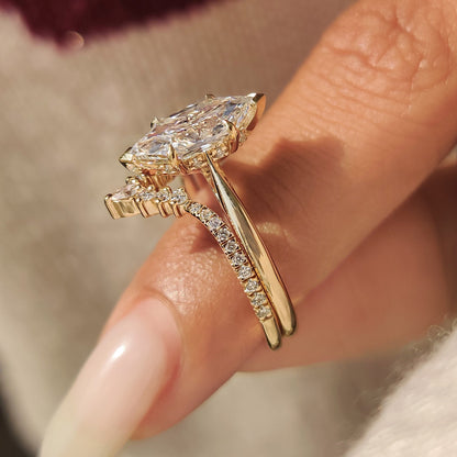 Solitaire Cathedral- 1.8 CT Cushion Lab Grown Diamond Wedding Band
