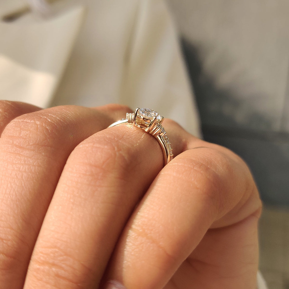 Solitaire Cathedral- 1.8 CT Cushion Lab Grown Diamond Wedding Band