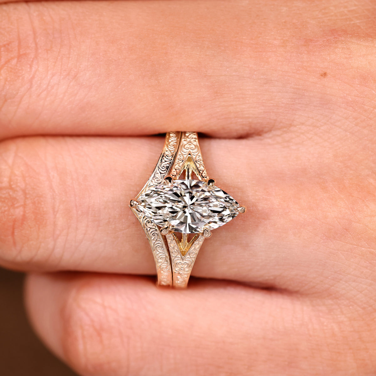 Solitaire Cathedral- 1.8 CT Cushion Lab Grown Diamond Wedding Band