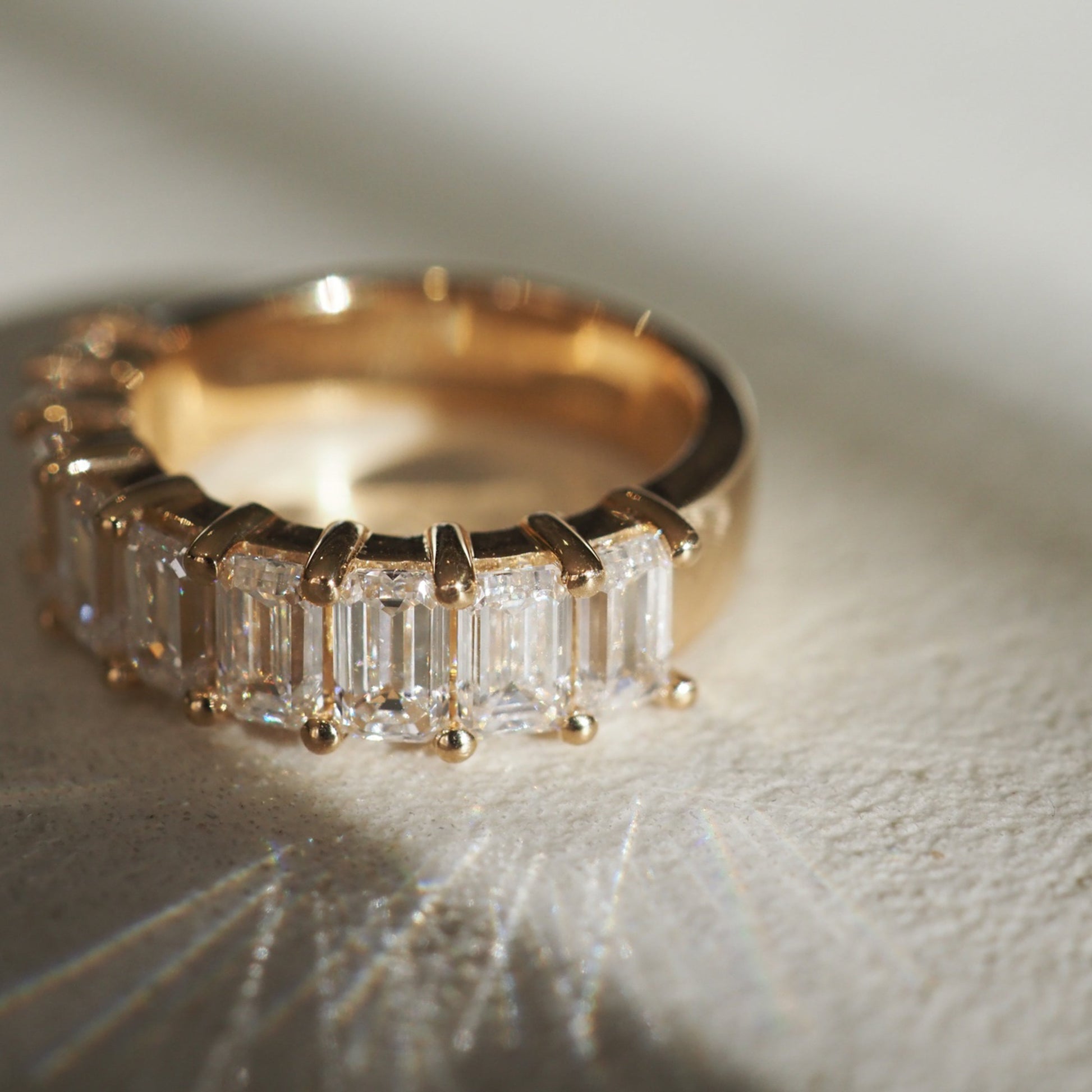 Elegant 0.50 TCW Emerald-Cut Lab Grown Diamond Half Eternity Band 2