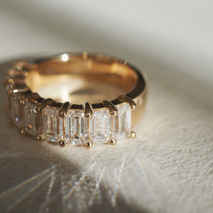 Elegant 0.50 TCW Emerald-Cut Lab Grown Diamond Half Eternity Band 2