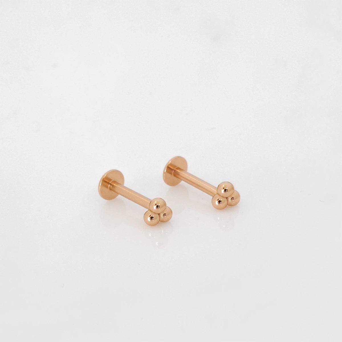 Elegant Triple Sphere Stud Earrings