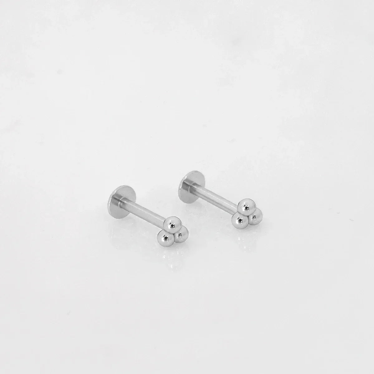 Elegant Triple Sphere Stud Earrings