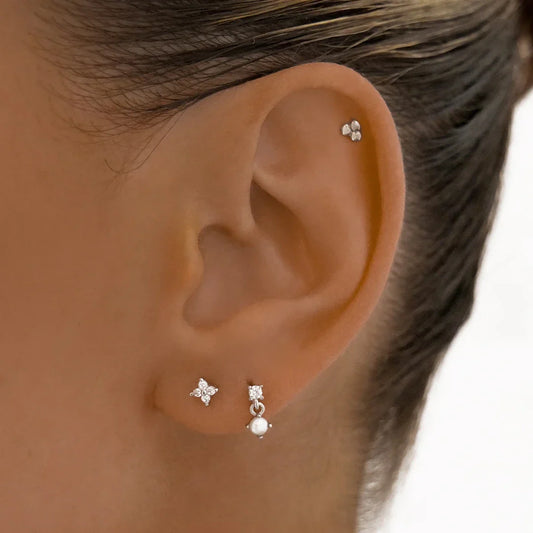 Elegant Triple Sphere Stud Earrings