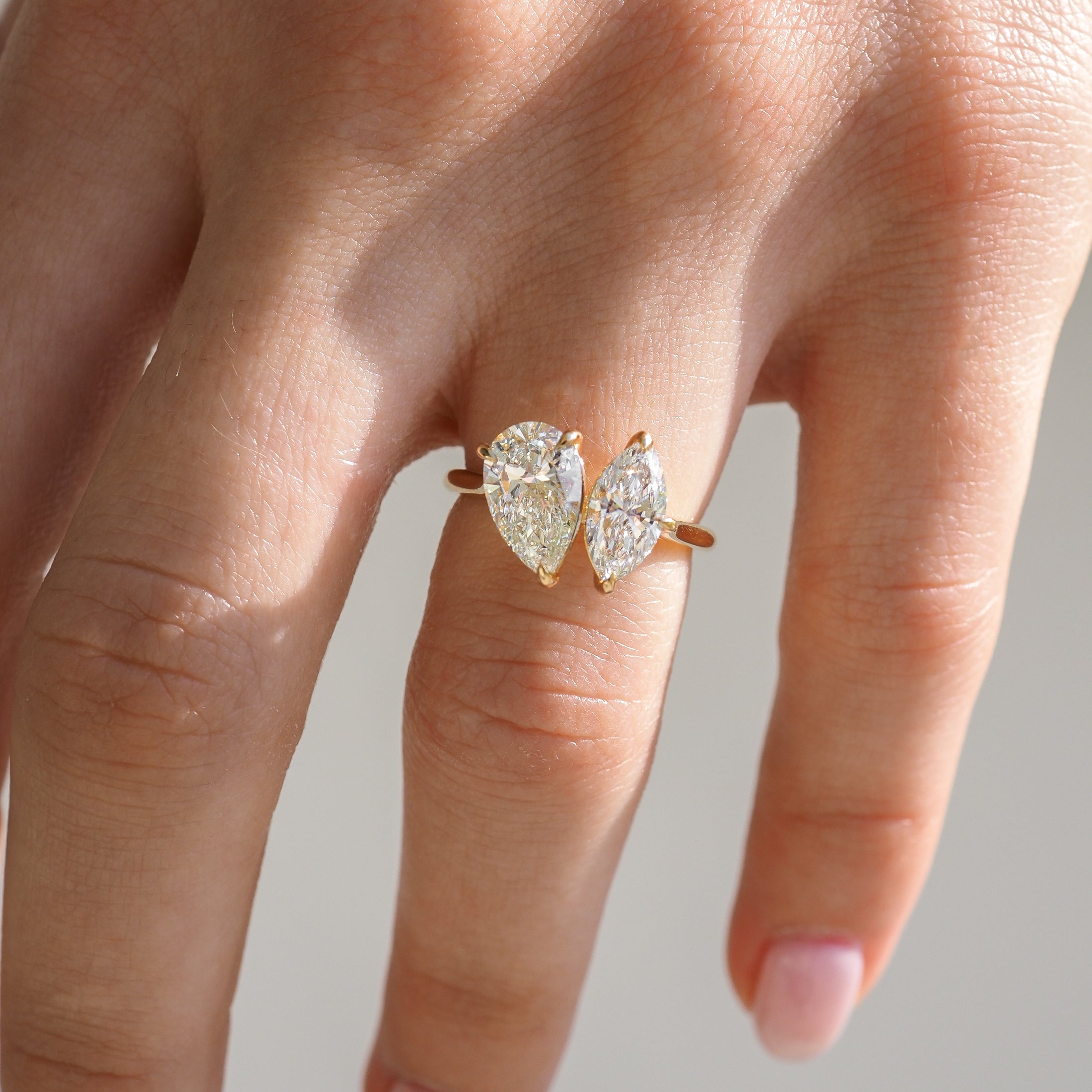 2.50 CT Pear & Marquise Lab-Grown Diamond Engagement Ring