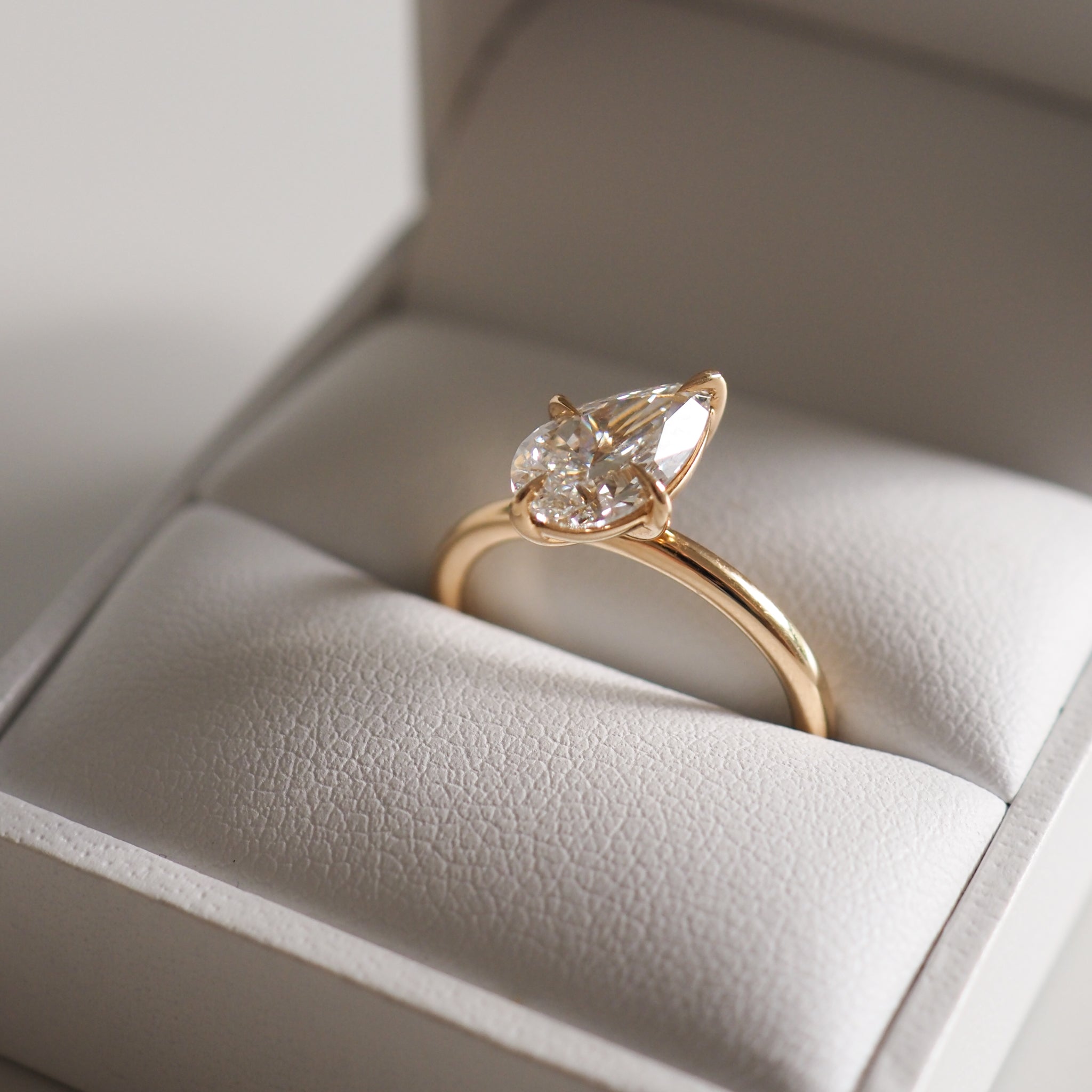 Radiant 1.0 CT Pear Lab-Grown Diamond Solitaire Engagement Ring