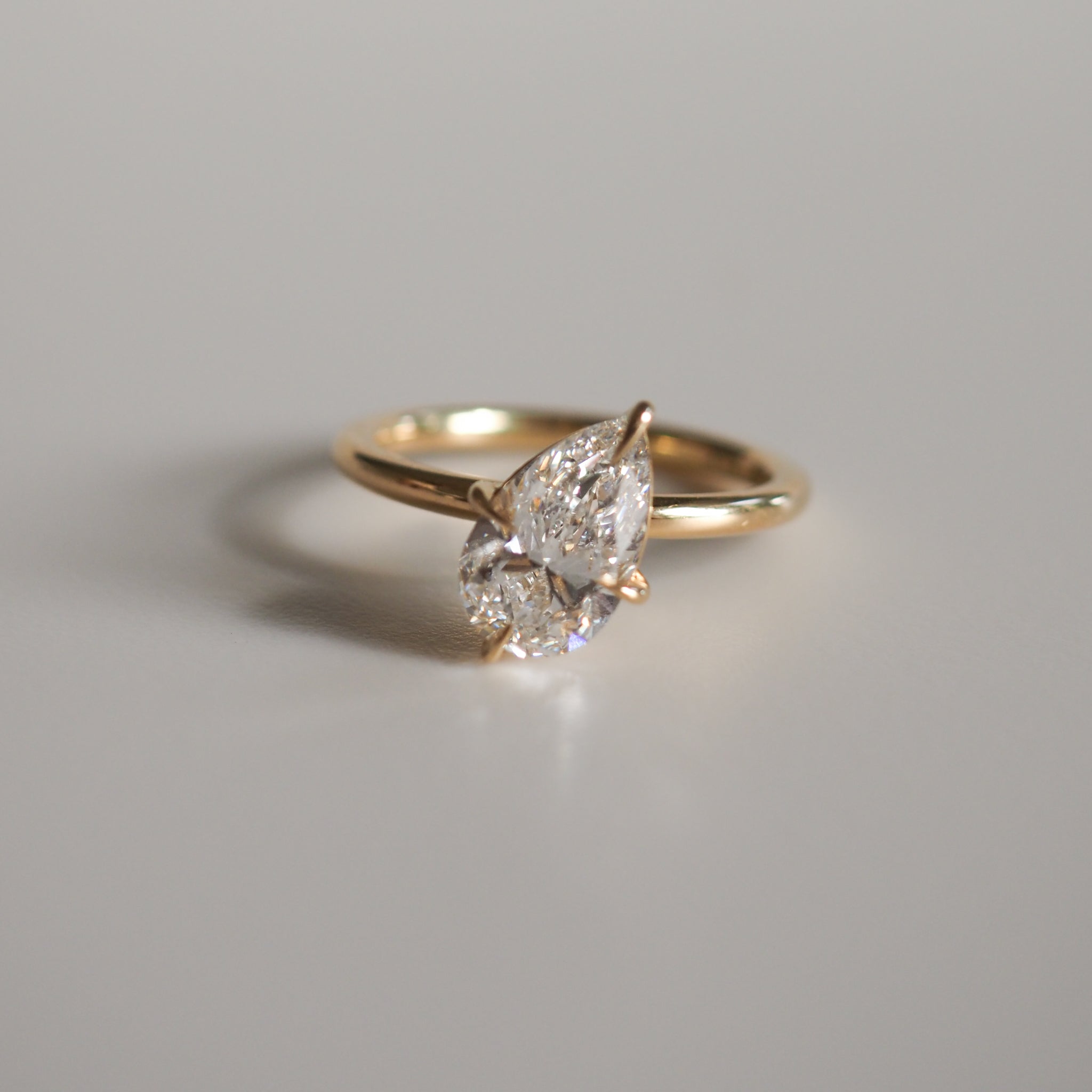 Radiant 1.0 CT Pear Lab-Grown Diamond Solitaire Engagement Ring