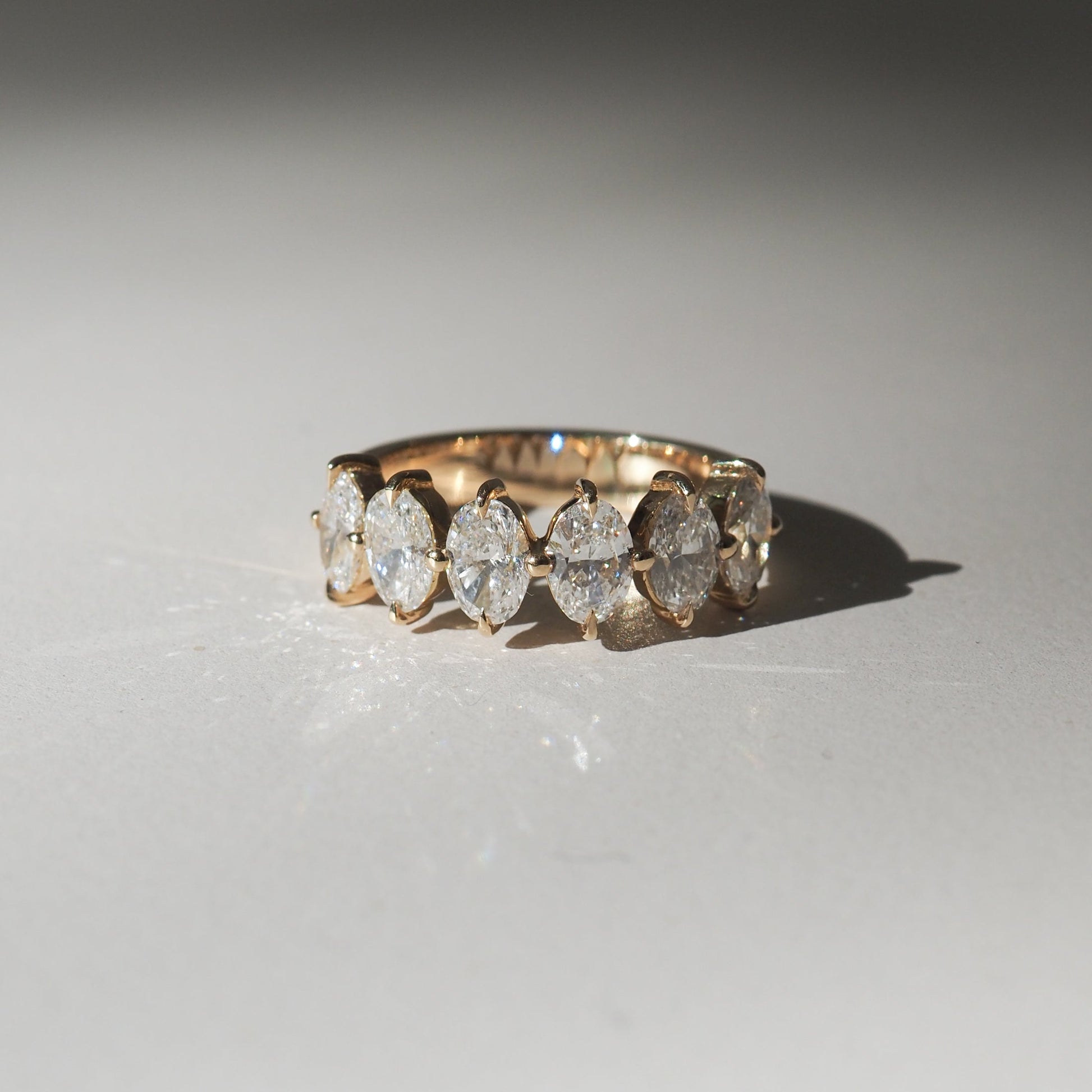0.50 TCW Oval Lab Grown Diamond Half Eternity Wedding Band 2