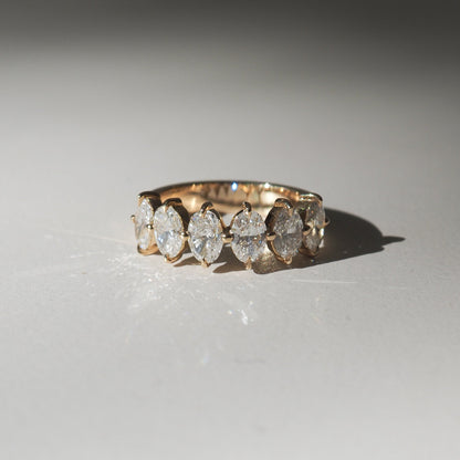 0.50 TCW Oval Lab Grown Diamond Half Eternity Wedding Band 2