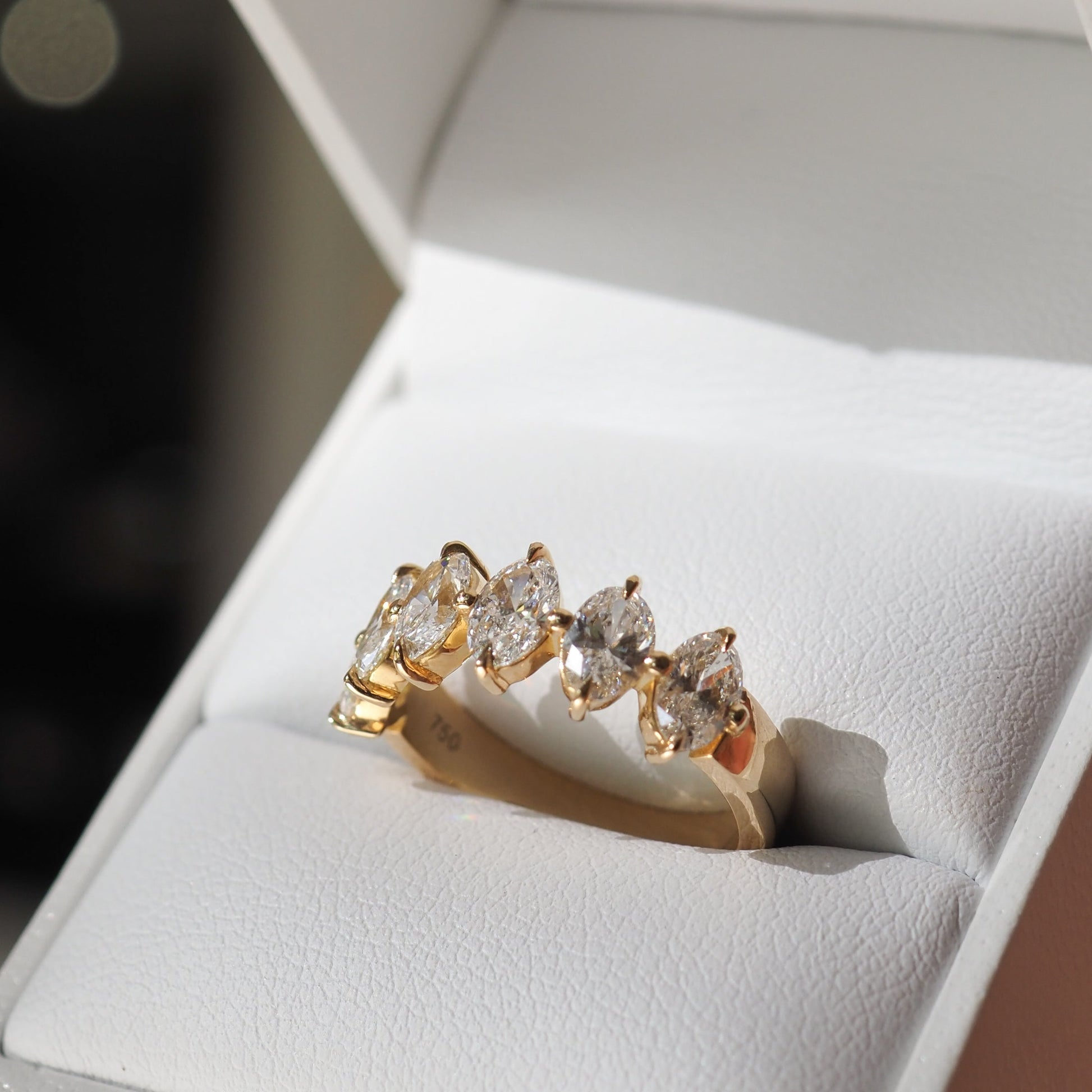 0.50 TCW Oval Lab Grown Diamond Half Eternity Wedding Band 6