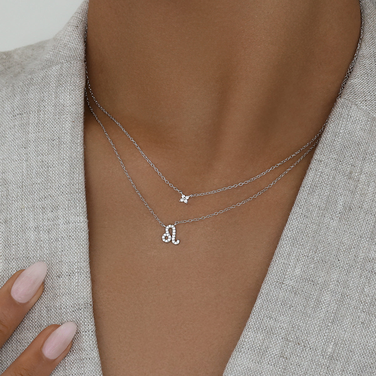0.20 TCW Round Lab-Grown Diamond Leo Zodiac Pendant Necklace 6