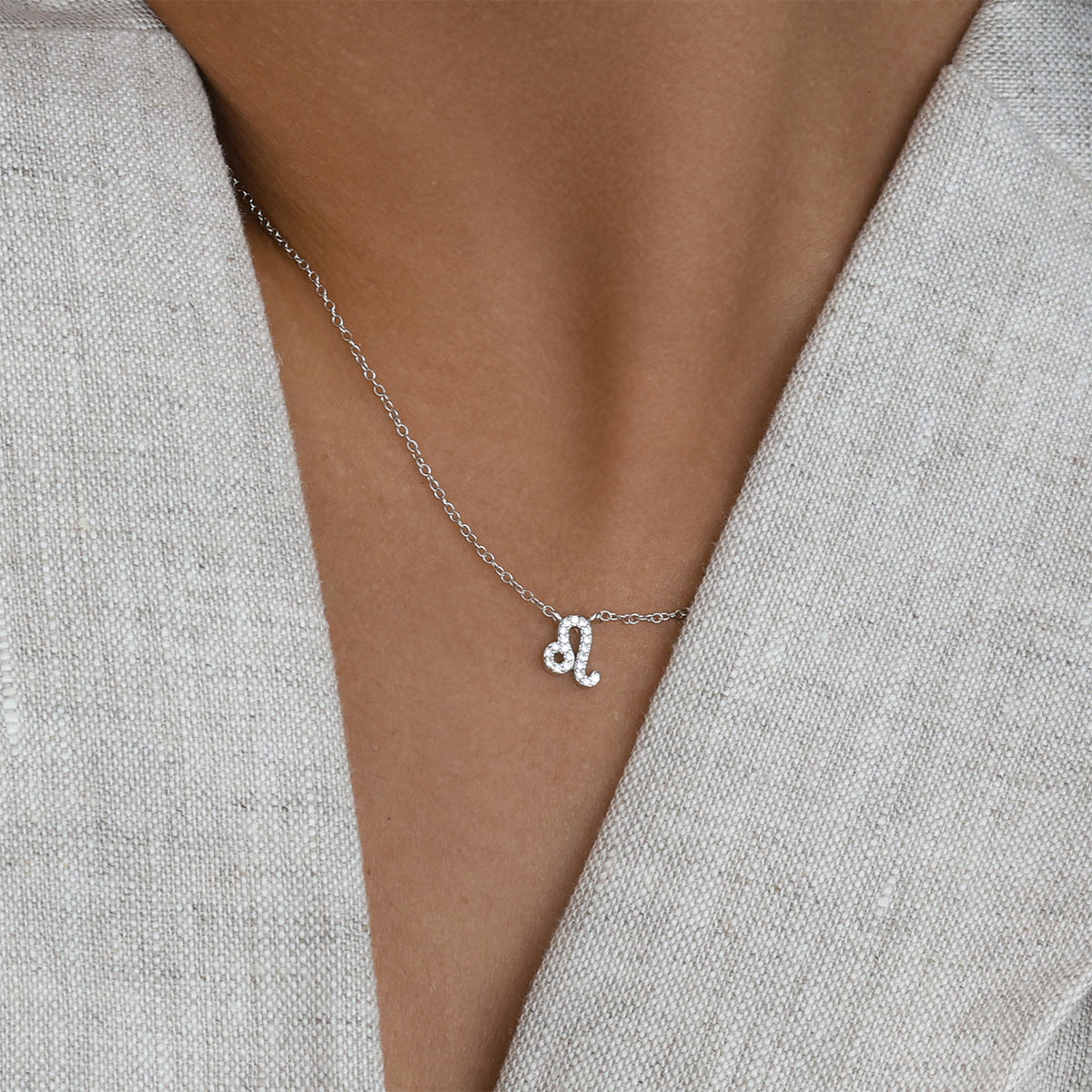 0.20 TCW Round Lab-Grown Diamond Leo Zodiac Pendant Necklace 9