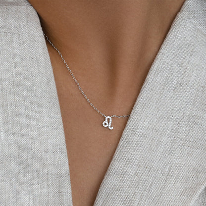 0.20 TCW Round Lab-Grown Diamond Leo Zodiac Pendant Necklace 9