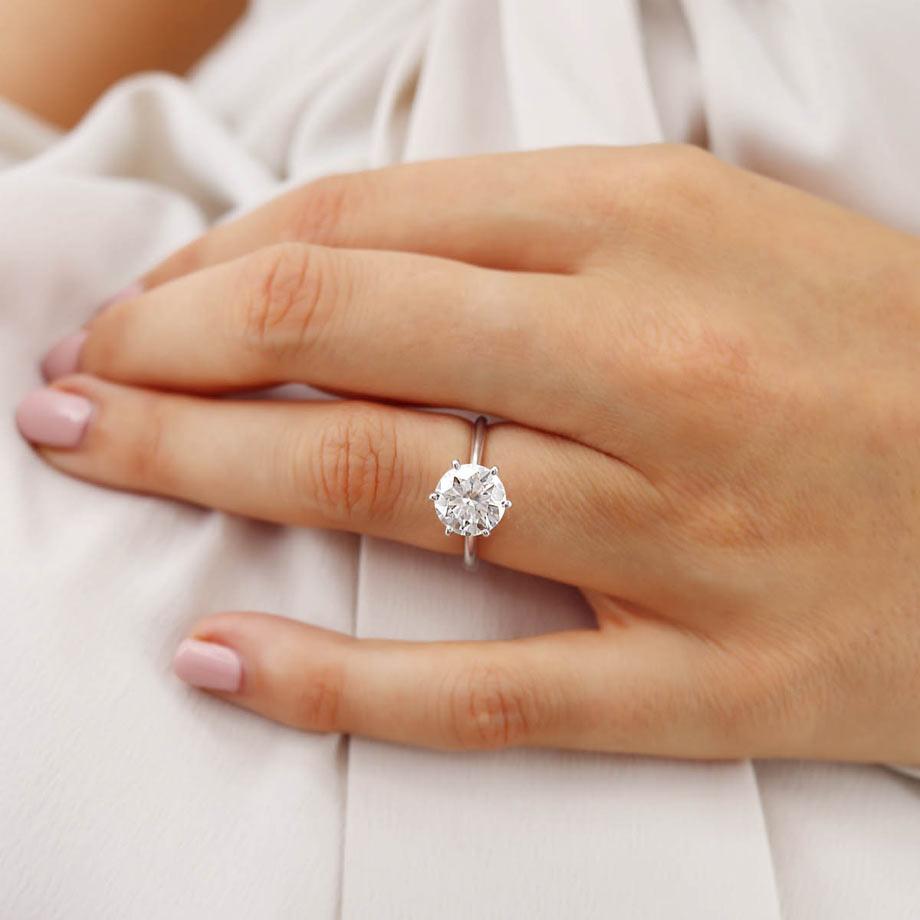 2.50 CT Round Lab Grown Diamond Solitaire Engagement Ring 2