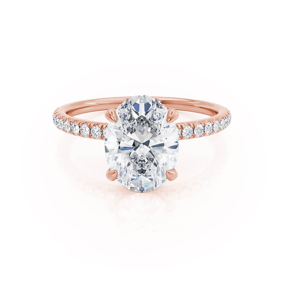 1.50 CT Oval Lab-Grown Diamond Hidden Halo Engagement Ring