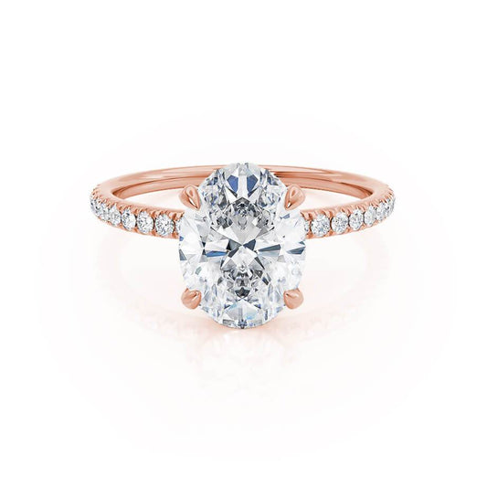 1.50 CT Oval Lab-Grown Diamond Hidden Halo Engagement Ring