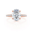 Load image into Gallery viewer, 1.50 CT Oval Lab-Grown Diamond Hidden Halo Engagement Ring
