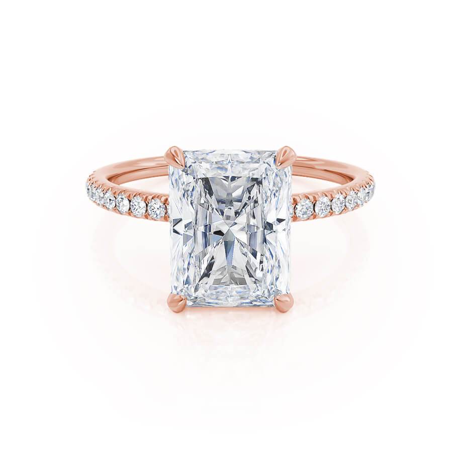 1.20 CT Radiant Cut Lab-Grown Diamond Hidden Halo Engagement Ring