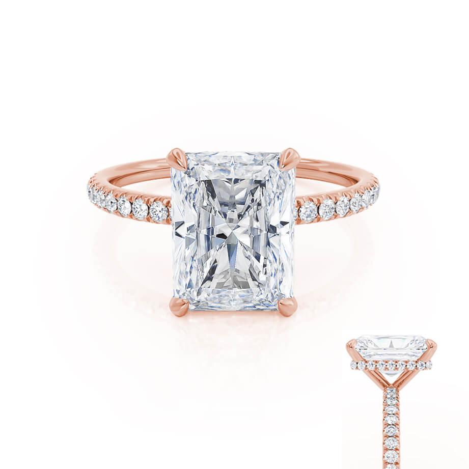1.20 CT Radiant Cut Lab-Grown Diamond Hidden Halo Engagement Ring 5