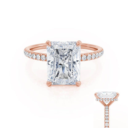 1.20 CT Radiant Cut Lab-Grown Diamond Hidden Halo Engagement Ring 5