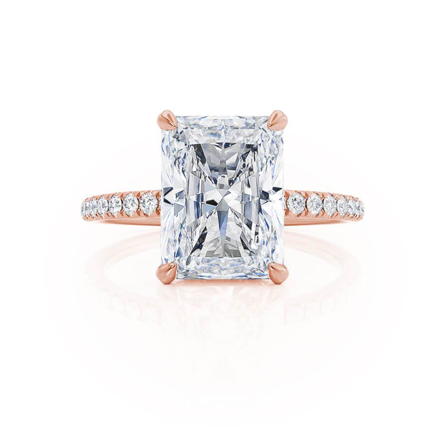 1.20 CT Radiant Cut Lab-Grown Diamond Hidden Halo Engagement Ring 2