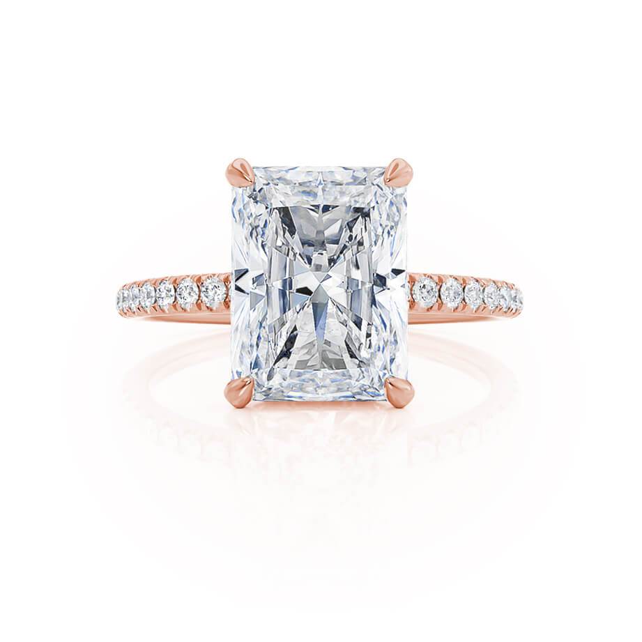 1.20 CT Radiant Cut Lab-Grown Diamond Hidden Halo Engagement Ring