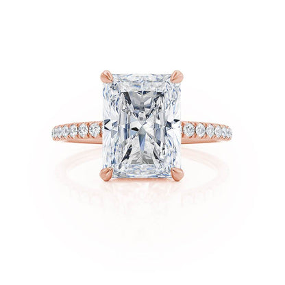 1.20 CT Radiant Cut Lab-Grown Diamond Hidden Halo Engagement Ring 2