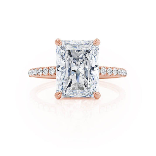 1.20 CT Radiant Cut Lab-Grown Diamond Hidden Halo Engagement Ring