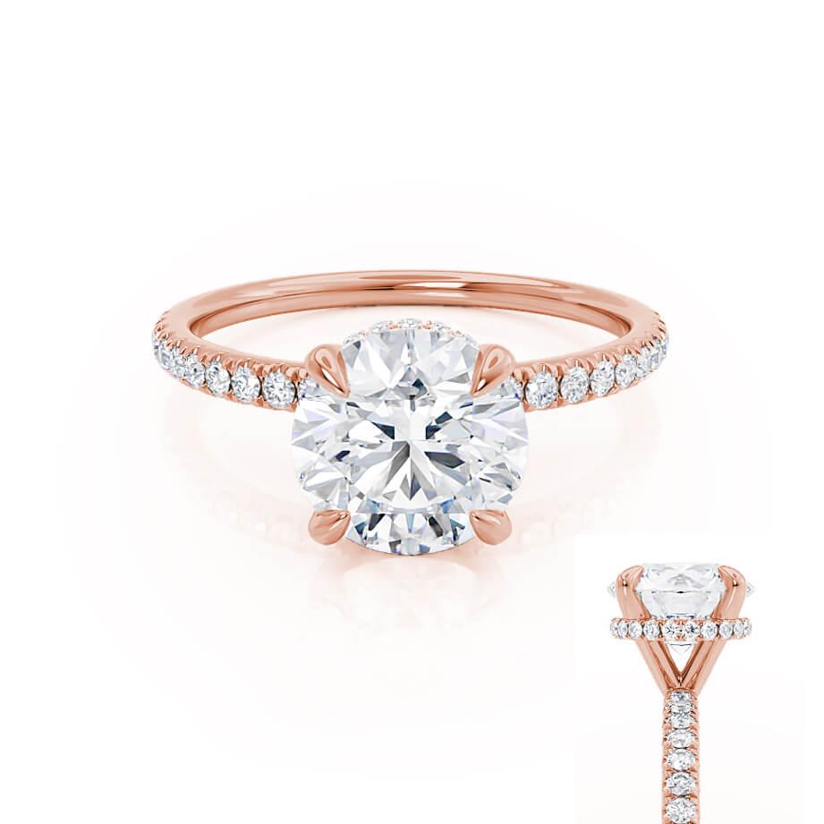 1.20 CT Round Lab Grown Diamond Hidden Halo Engagement Ring 5