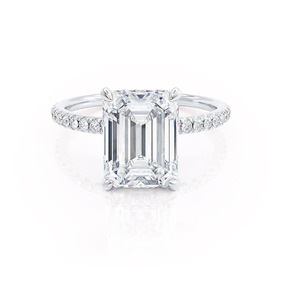 1.50 CT Emerald Lab-Grown Diamond Hidden Halo Engagement Ring 1
