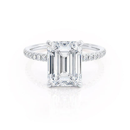 1.50 CT Emerald Lab-Grown Diamond Hidden Halo Engagement Ring 1