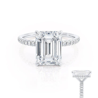 1.50 CT Emerald Lab-Grown Diamond Hidden Halo Engagement Ring 3