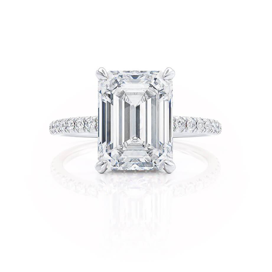 1.50 CT Emerald Lab-Grown Diamond Hidden Halo Engagement Ring 2